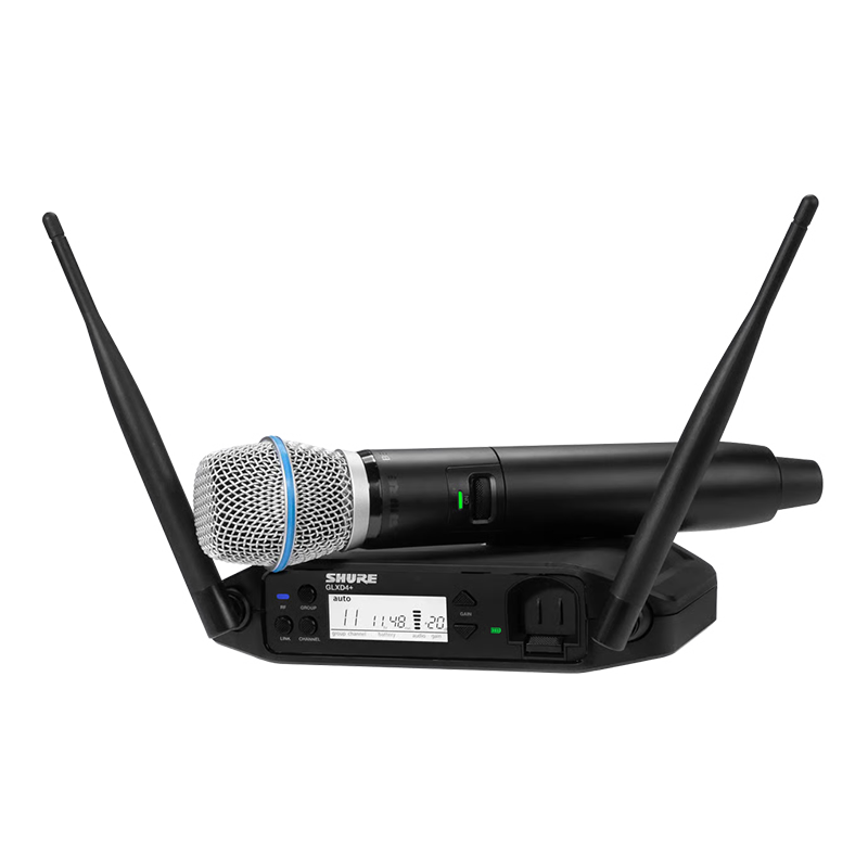Shure  GLXD24+/B87A 数字无线手持式系统（采用BETA®87A人声话筒）