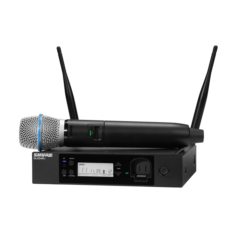Shure   GLXD24R+/B87A 数字无线机架系统（采用BETA®87A人声话筒）