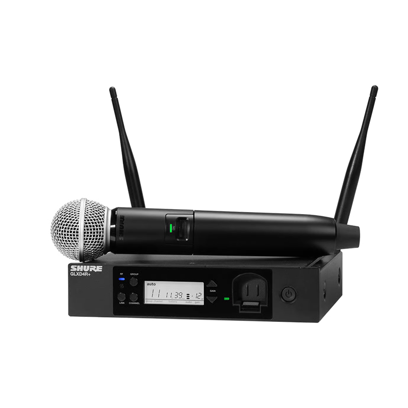 Shure  GLXD24R+/SM58 数字无线机架系统（采用 SM58人声话筒）