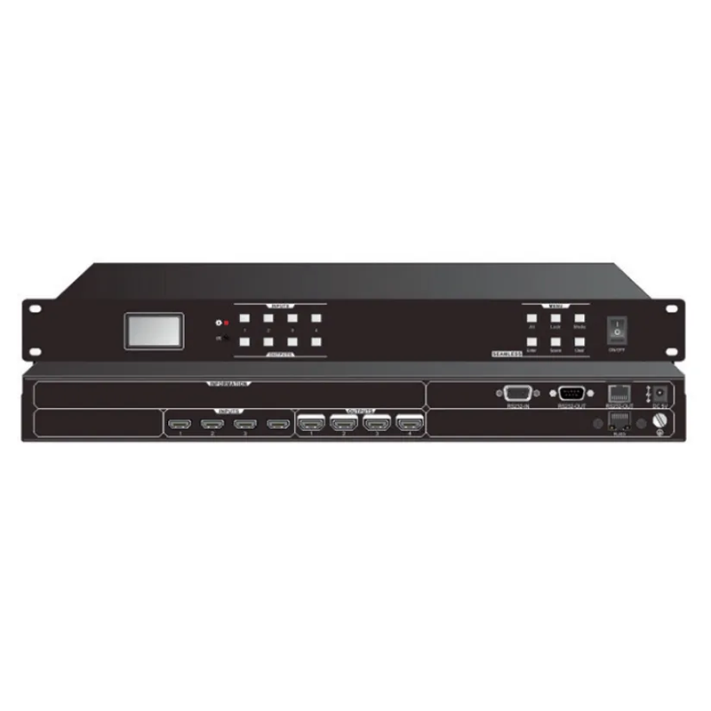 XULA HDM0404S-N 4*4固定式矩阵，带屏幕、红外、TCP/IP