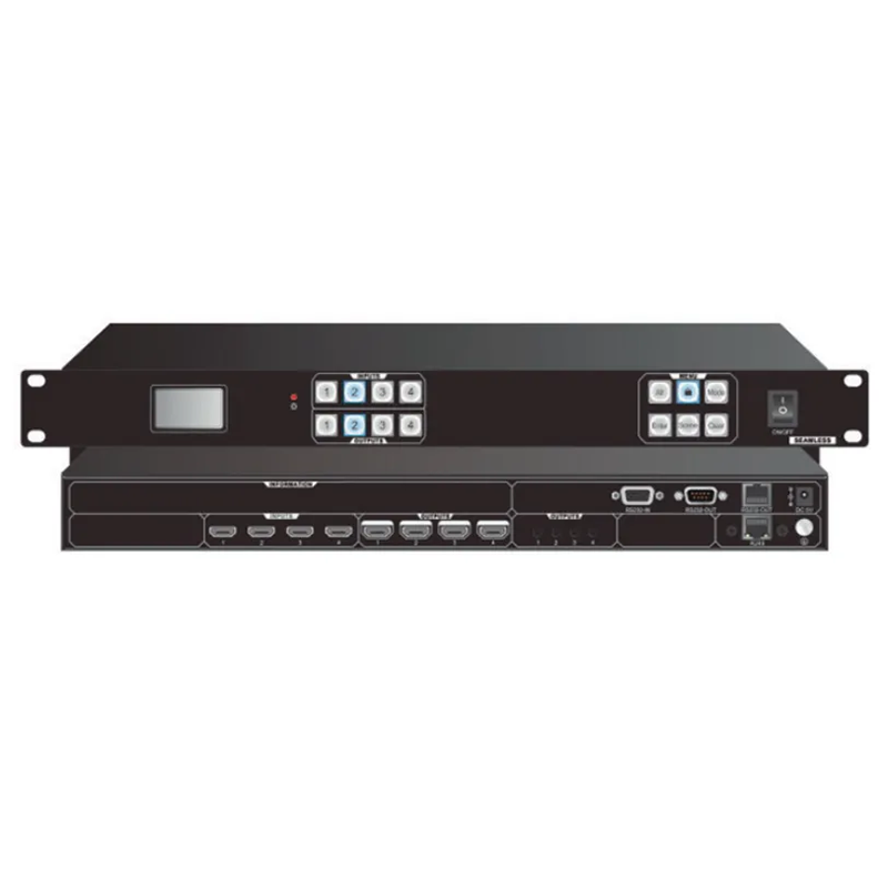 XULA HDM0404S-Pro 4*4固定式矩阵，带屏幕、TCP/IP、水晶按键